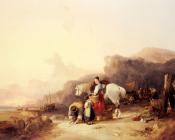 威廉谢耶 - Beach Scene With Fisherfolk